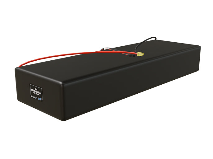 Angled product render of the 69000mAh 39-cell LiPo pack. A lightweight energy source for UAV, drone, and robotic builds.