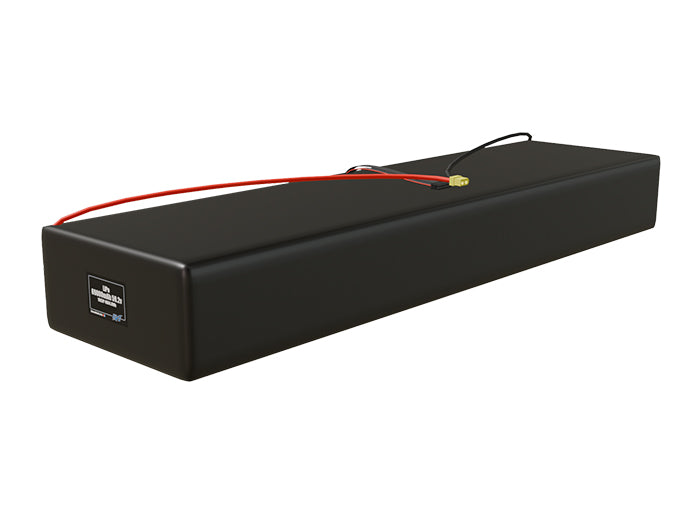 Angled product render of the 69000mAh 48-cell LiPo pack. A lightweight energy source for UAV, drone, and robotic builds.