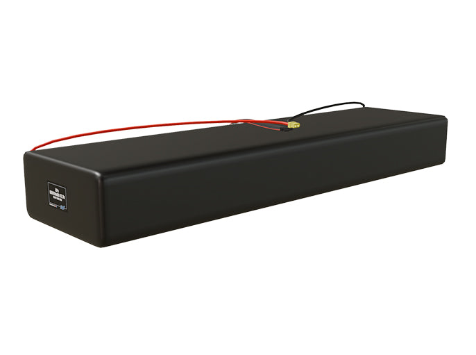 Angled product render of the 69000mAh 51-cell LiPo pack. A lightweight energy source for UAV, drone, and robotic builds.