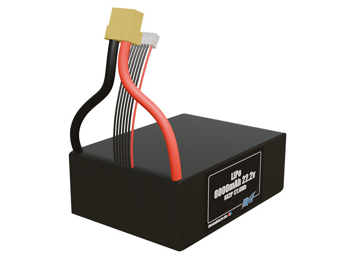 Rendered view of slim 8000mAh LiPo cells, used in UAV and defense-grade robotics projects