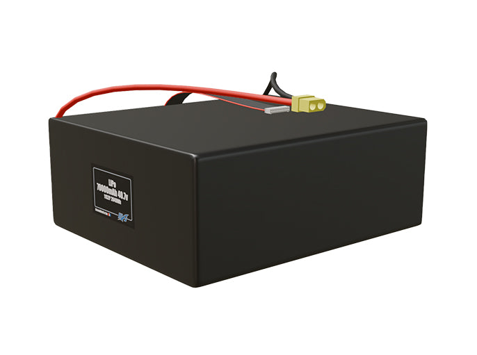 Angled product render of the 70000mAh 22-cell LiPo pack. A lightweight energy source for UAV, drone, and robotic builds.
