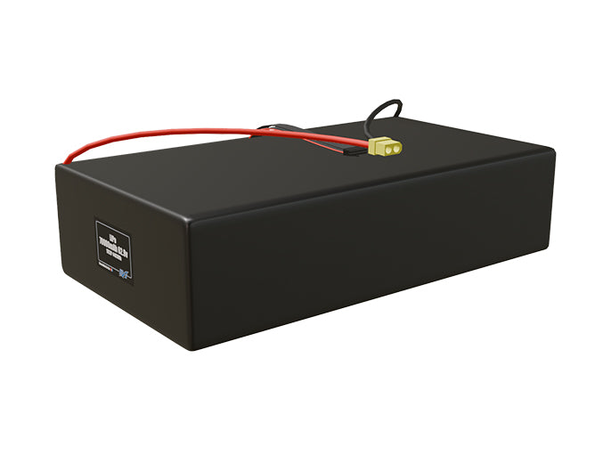Angled product render of the 70000mAh 34-cell LiPo pack. A lightweight energy source for UAV, drone, and robotic builds.