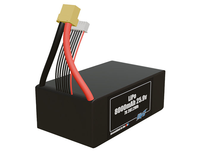Rendered view of slim 8000mAh lite LiPo cells, used in UAV and defense-grade robotics projects