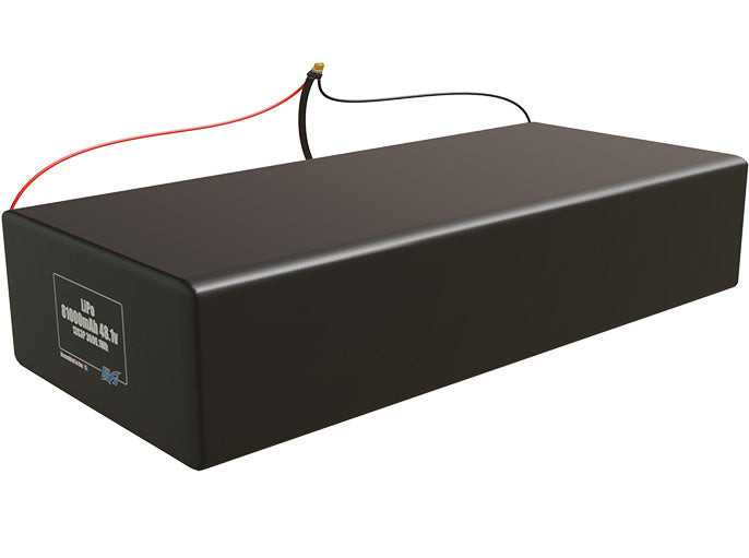 Angled product render of the 81000mAh 39-cell LiPo pack. A lightweight energy source for UAV, drone, and robotic builds.