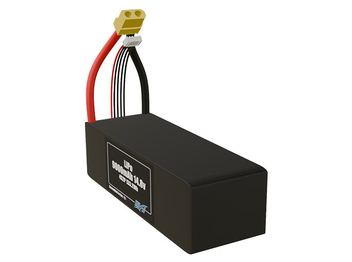 Angled product render of the 9000mAh eight-cell LiPo pack. A lightweight energy source for UAV, drone, and robotic builds.
