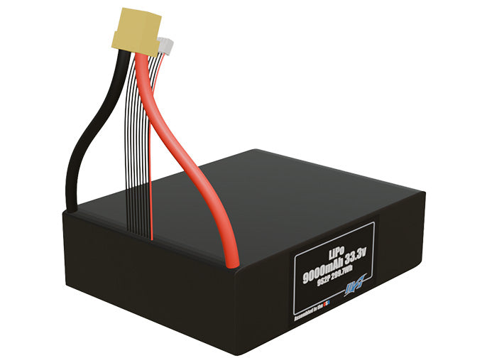 Rendered view of slim 9000mAh LiPo cells, used in UAV and defense-grade robotics projects