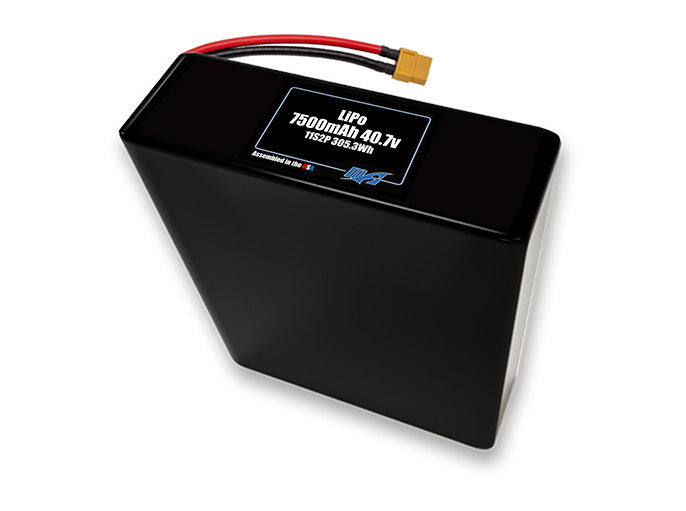 A MaxAmps Graphene LiPo 7500mAh 11S 2P 40.7 volt battery pack