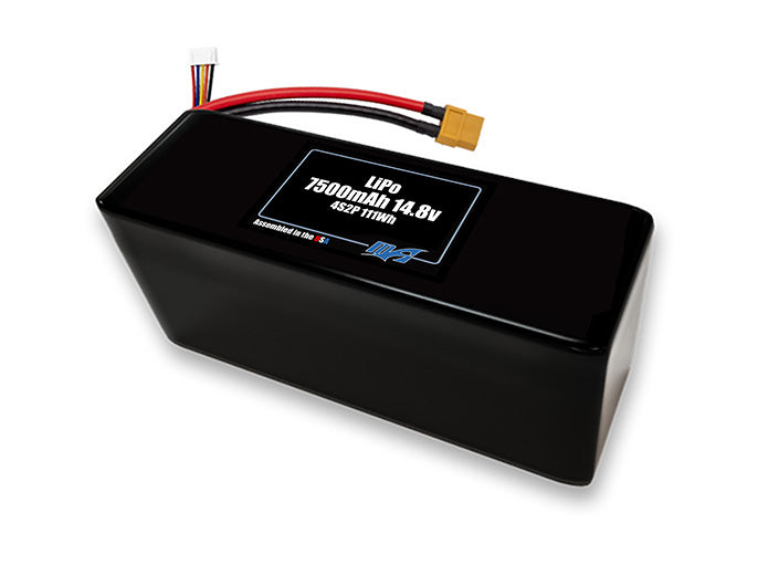 A MaxAmps Graphene LiPo 7500mAh 4S 2P 14.8 volt battery pack