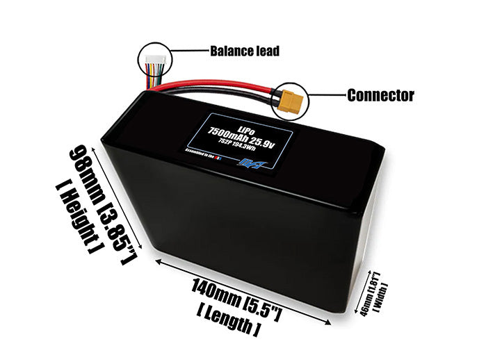 Graphene LiPo 7500mAh 7S2P 25.9v Battery Pack