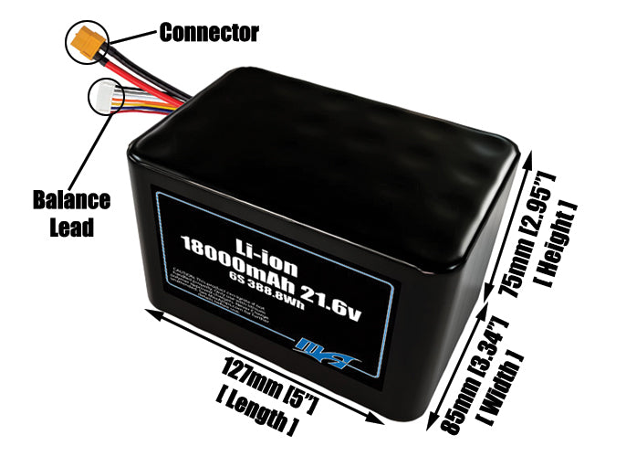 Li-ion 18000mAh 6S4P 21.6v Battery Pack