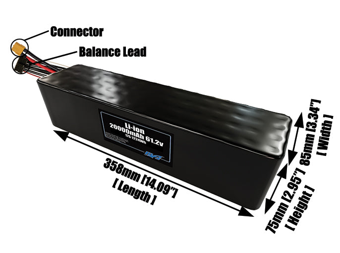 Li-ion 20000mAh 17S4P 61.2v Battery Pack
