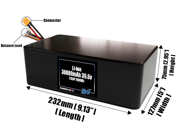 Li-ion 30000mAh 11S6P 39.6v Battery Pack