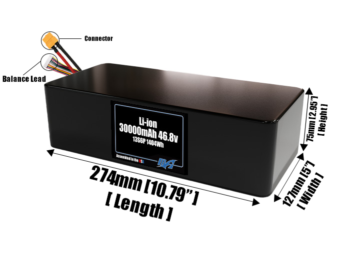 Li-ion 30000mAh 13S6P 46.8v Battery Pack