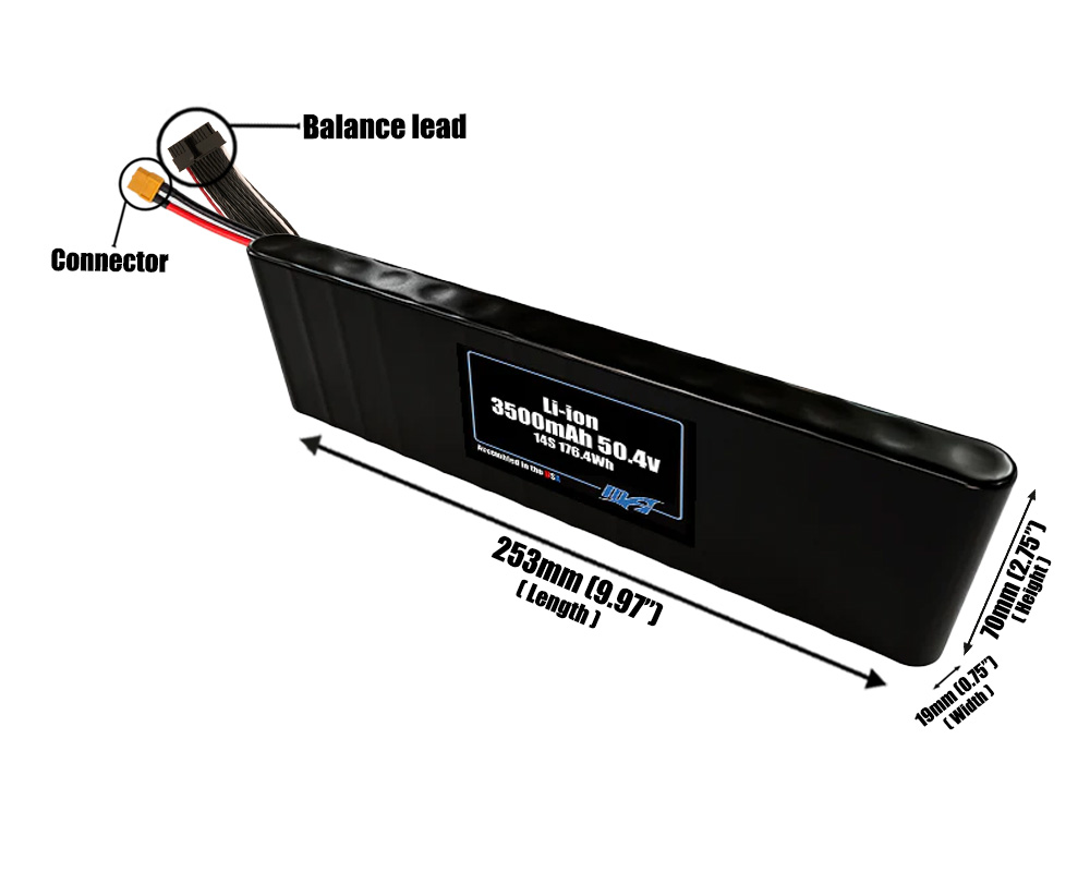 Li-ion 3500mAh 14S 50.4v Battery Pack