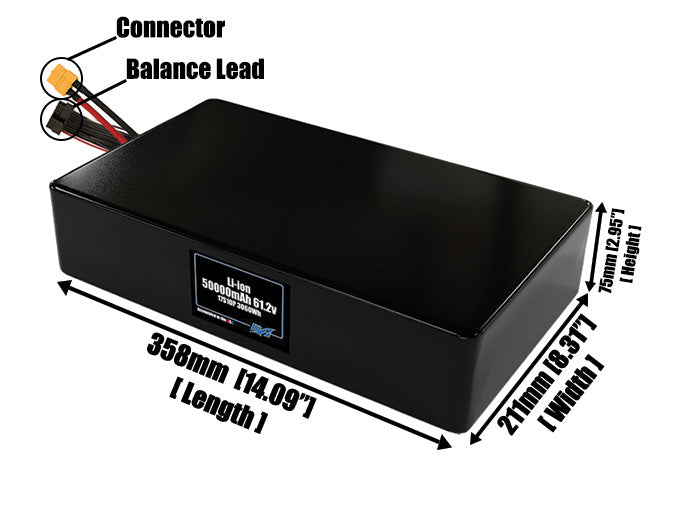 Li-ion 50000mAh 17S10P 61.2v