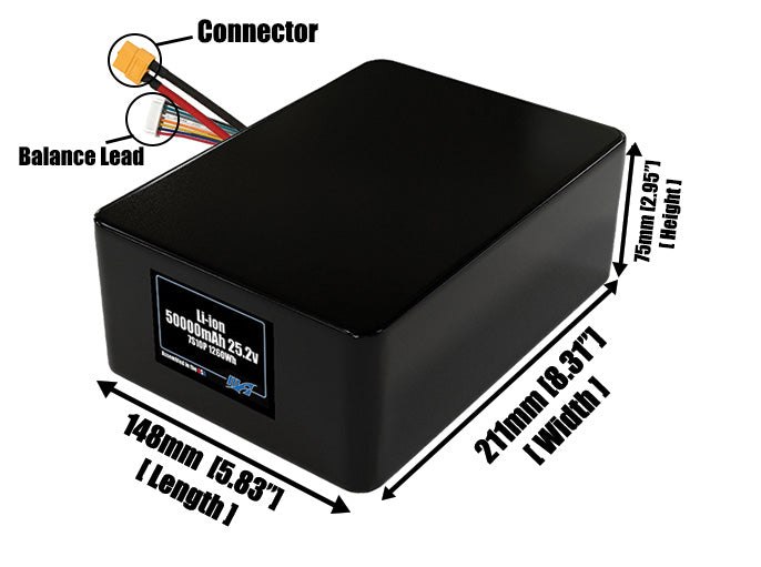 Li-ion 50000mAh 7S10P 25.2v