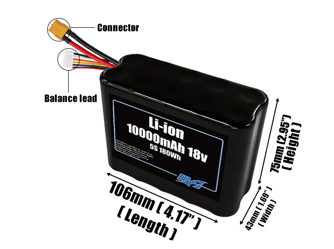 Li-ion 10000mAh 5S2P 18v Battery Pack