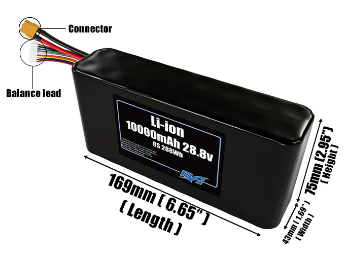 Li-ion 10000mAh 8S2P 28.8v Battery Pack