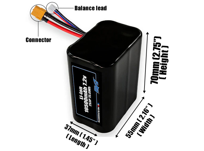 Li-ion 10500mAh 2S3P 7.2v Battery Pack