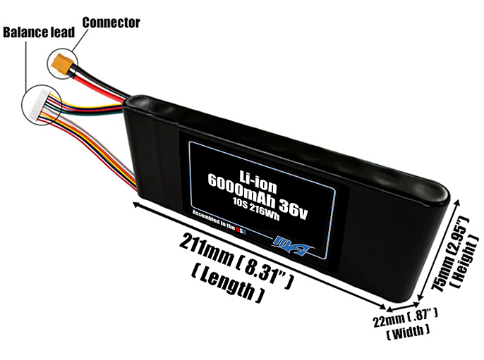 Li-ion 6000mAh 10S 36v Battery Pack