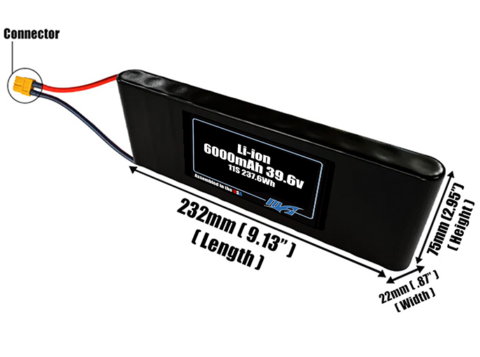 Li-ion 6000mAh 11S 39.6v Battery Pack