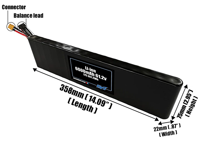 Li-ion 6000mAh 17S 61.2v Battery Pack