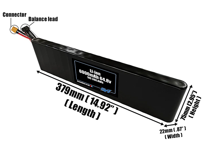 Li-ion 6000mAh 18S 64.8v Battery Pack