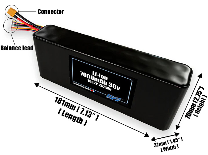 Li-ion 7000mAh 10S2P 36v Battery Pack