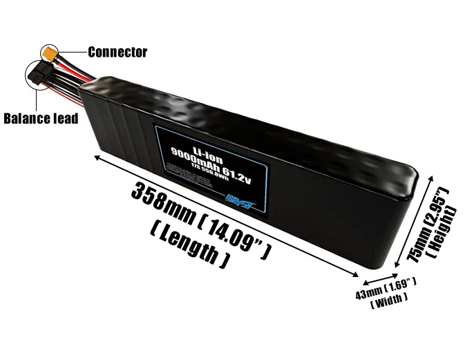 Li-ion 9000mAh 17S2P 61.2v Battery Pack