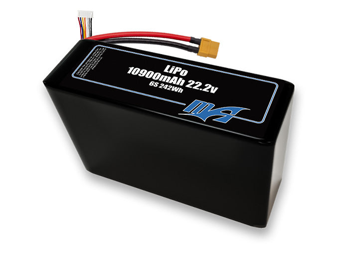 A MaxAmps LiPo 10900mAh 6S 2P 22.2 volt battery pack