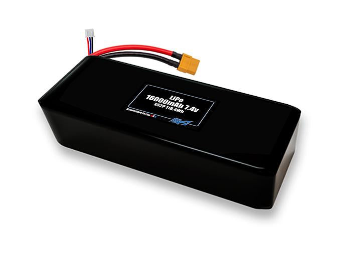 A MaxAmps LiPo 16000mAh 2S 2P 7.4 volt battery pack
