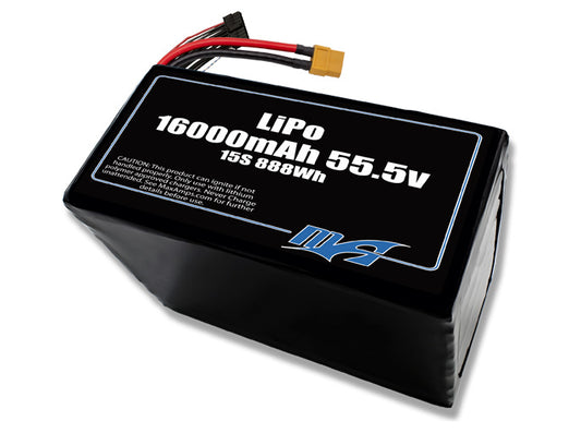 A MaxAmps LiPo 16000mAh 15S 55.5 volt lite battery pack