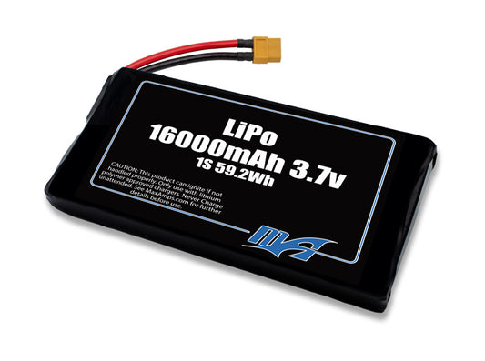 A MaxAmps LiPo 16000mAh 1S 3.7 volt lite battery pack