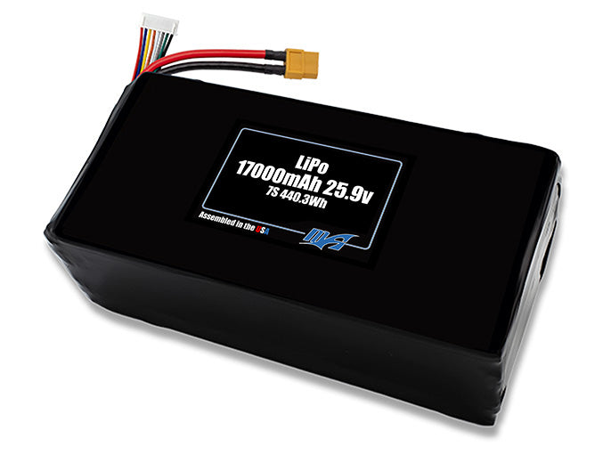 A MaxAmps LiPo 17000mAh 7S 25.9 volt battery pack