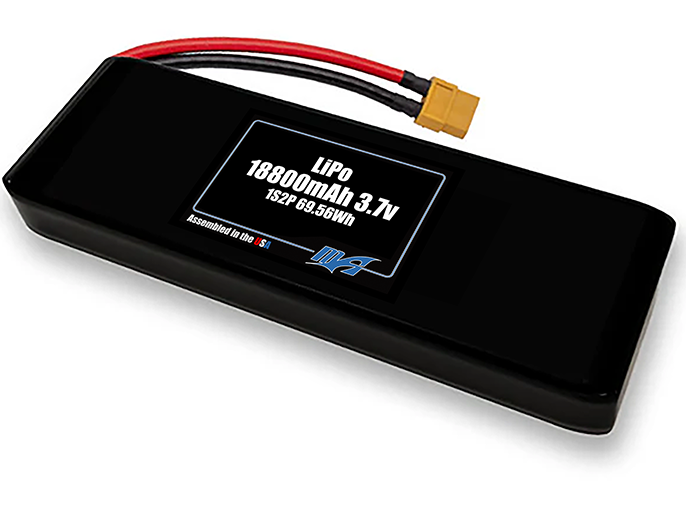 LiPo 18800mAh 1S2P 3.7v Battery Pack