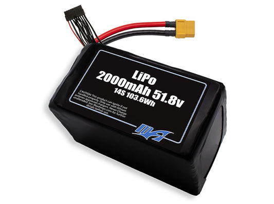 A MaxAmps LiPo 2000mAh 14S 51.8 volt battery pack