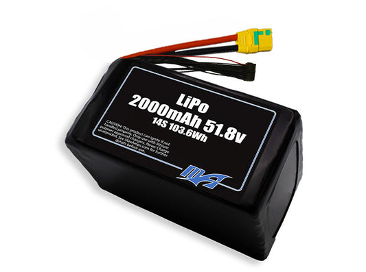 LiPo 2000mAh 14S 51.8v Battery Pack