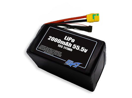 LiPo 2000mAh 15S 55.5v Battery Pack