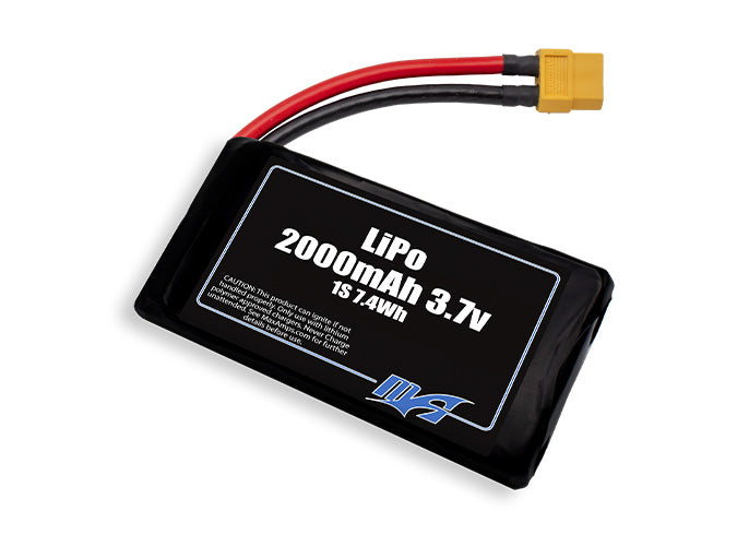 A MaxAmps LiPo 2000mAh 1S 3.7 volt battery pack