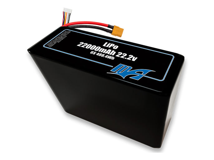 A MaxAmps LiPo 22000mAh 6S 2P 22.2 volt battery pack