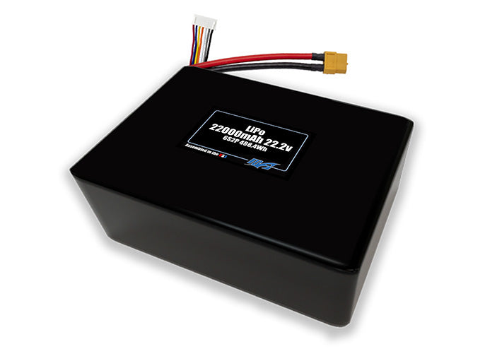 A MaxAmps LiPo 22000mAh 6S 2P 22.2 volt side by side battery pack