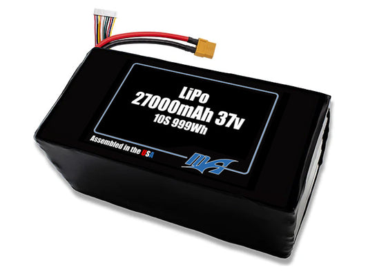 LiPo 27000 10S 37v NMC Battery Pack