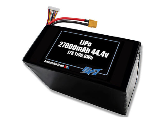 LiPo 27000 12S 44.4v NMC Battery Pack