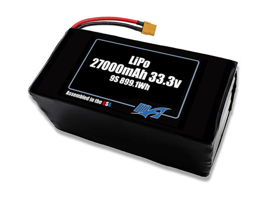 LiPo 27000 9S 33.3v NMC Battery Pack