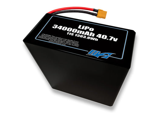 A MaxAmps LiPo 34000mAh 11S 2P 40.7 volt battery pack