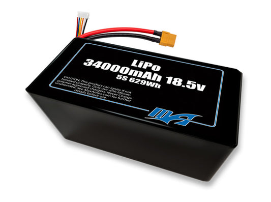 A MaxAmps LiPo 34000mAh 5S 2P 18.5 volt battery pack