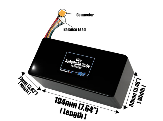 LiPo 35000mAh 7S 25.9v Battery Pack