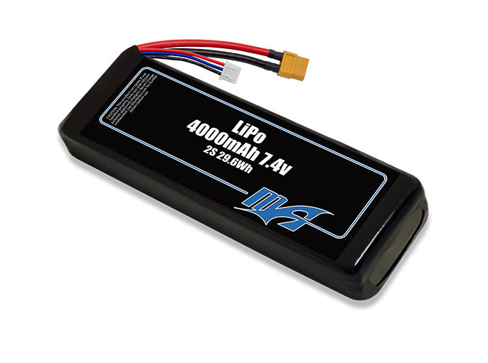 A MaxAmps LiPo 4000mAh 2S 7.4 volt battery pack