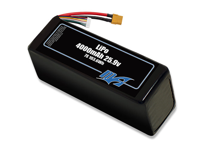 A MaxAmps LiPo 4000mAh 7S 25.9 volt battery pack