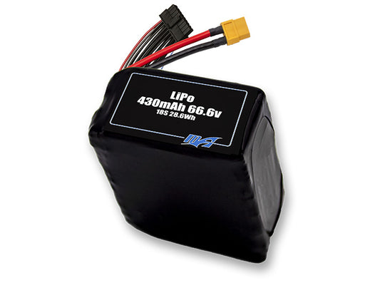 A MaxAmps LiPo 430mAh 18S 66.6 volt battery pack